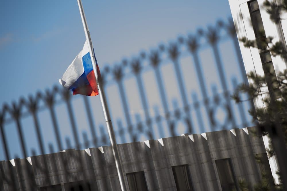 The Russian Embassy is viewed in Washington, D.C., on March 26, 2018. (Jim Watson/AFP/Getty Images)