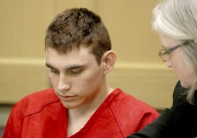 Nikolas Cruz appears in court for a status hearing before Broward Circuit Judge Elizabeth Scherer, Cruz is facing 17 charges of premeditated murder in the mass shooting at Marjory Stoneman Douglas High School in Parkland. (Mike Stocker/South Florida Sun-Sentinel via AP)
