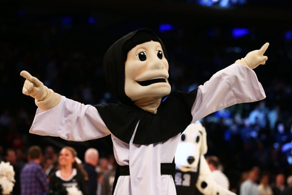 Providence Friars mascot &quot;Friar Dom&quot; performs during the Big East Basketball Tournament on March 9th. Fortunately for all concerned, he will not be present at the NCAA tournament. (Mike Stobe/Getty Images)