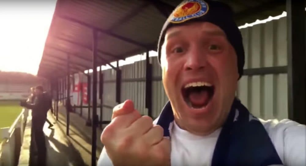 James Beardwell is the most dedicated fan of the Witham Town soccer team. (Screenshot via YouTube)