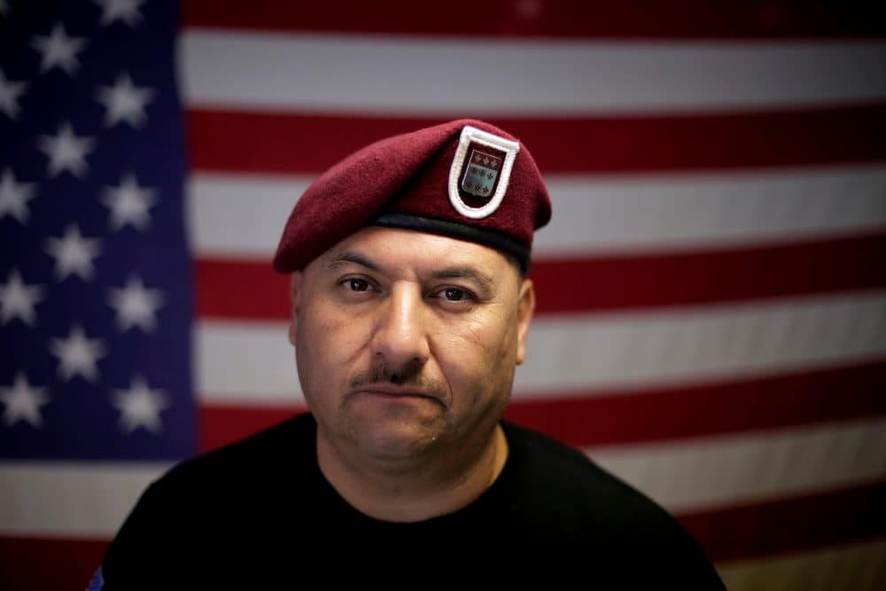 In this Feb. 13, 2017, file photo, U.S. Army veteran Hector Barajas, who was deported, poses for a portrait in his office at the Deported Veterans Support House, nicknamed &quot;the bunker&quot; in Tijuana, Mexico. (Gregory Bull/AP)