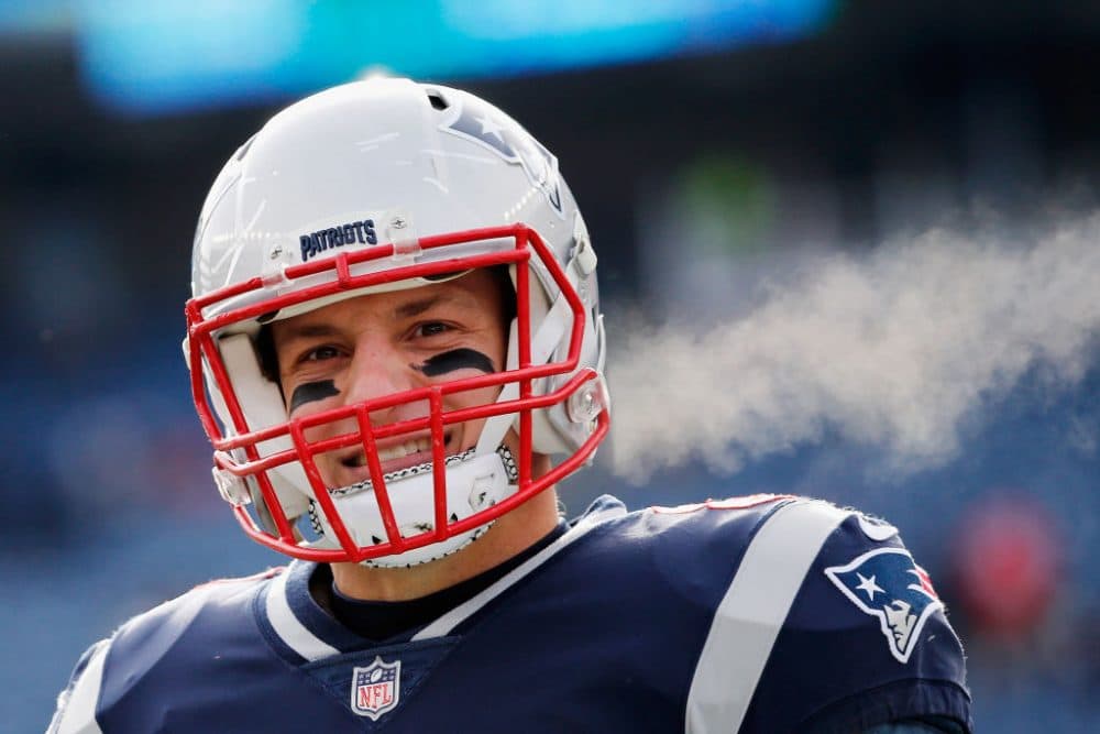 Former Patriots tight end Rob Gronkowski is partnering with a CBD company. (Jim Rogash/Getty Images)