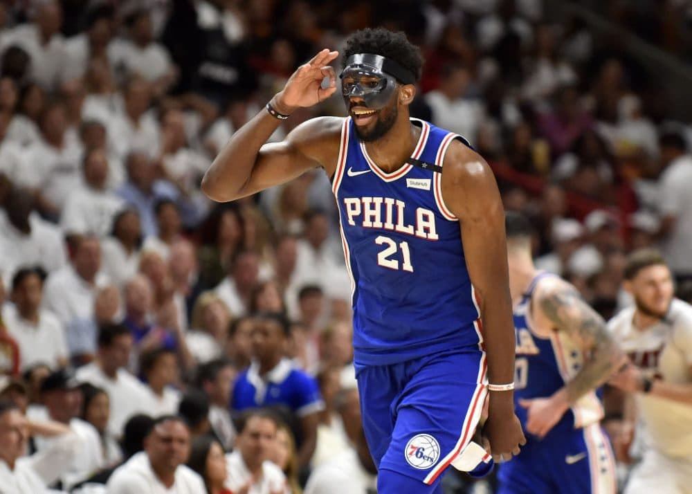 Joel Embiid and the Philadelphia 76ers took a 2-1 series lead over the Miami Heat with a 128-108 win Thursday. (Eric Espada/Getty Images)