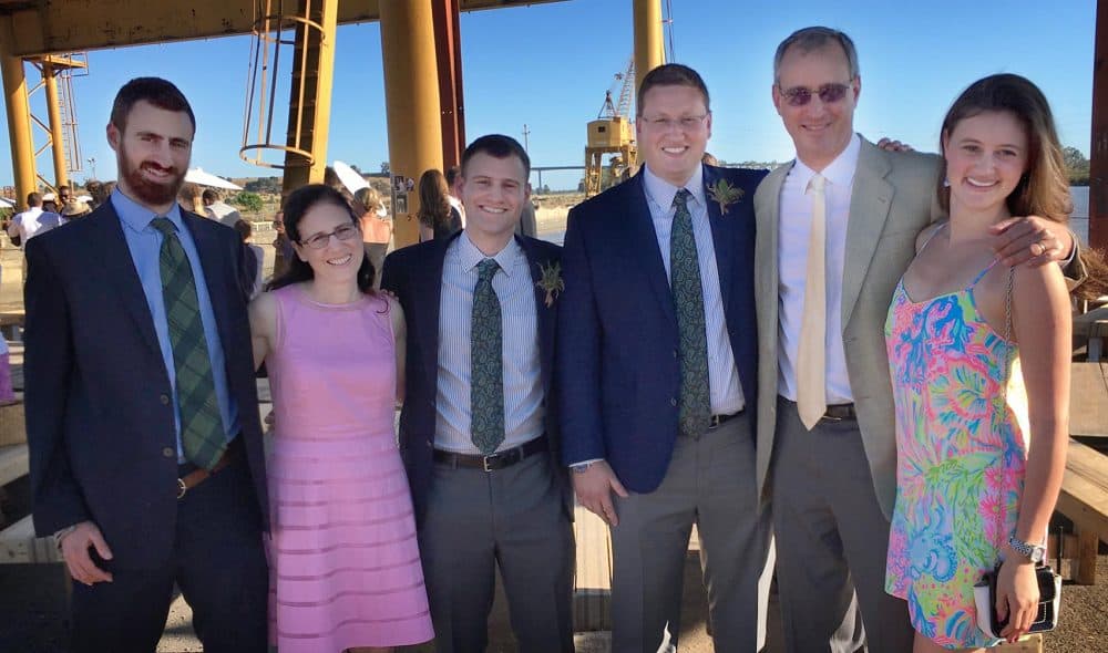 Michael Cohen (third from left) stands with his parents Carol (second from left) and Stephen (second from right) and his siblings. (Courtesy the Cohen family)