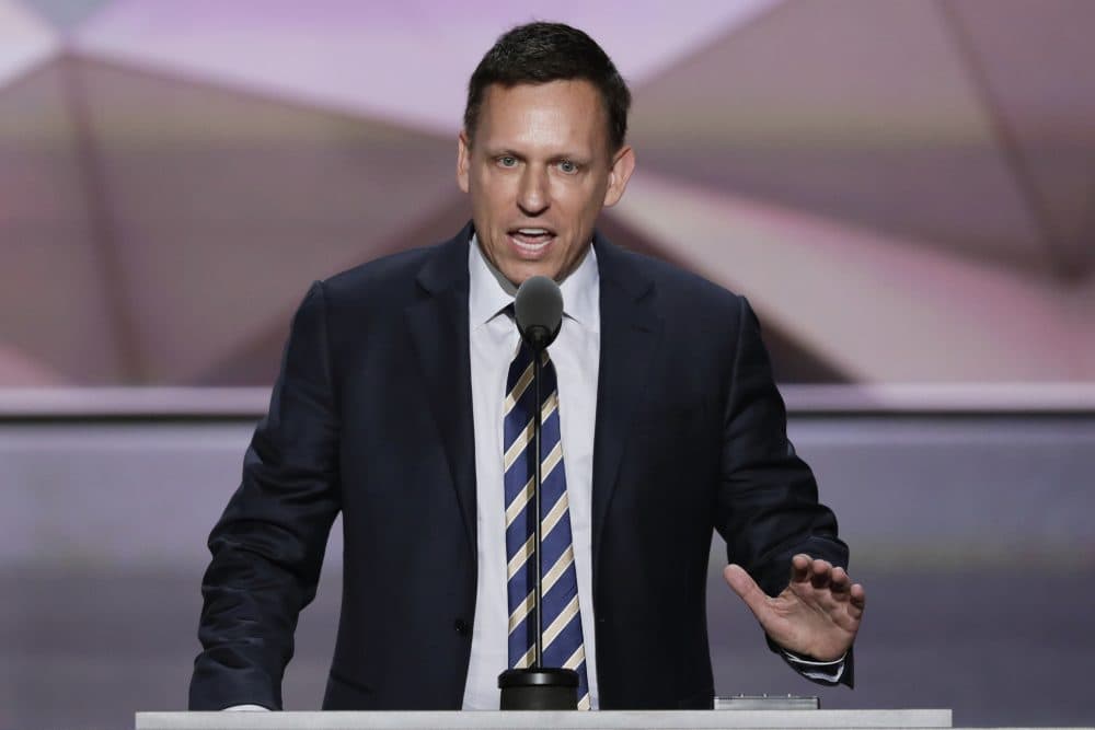 Entrepreneur Peter Thiel speaks during the final day of the Republican National Convention in Cleveland, Thursday, July 21, 2016. (J. Scott Applewhite/AP)