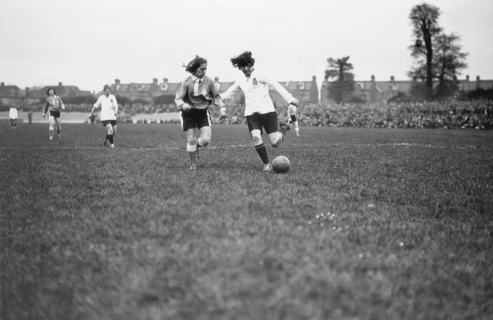 A hundred years ago, there was a massively popular women's soccer team: Dick, Kerr Ladies FC. (MacGregor/Topical Press/Hulton Archive/Getty Images)