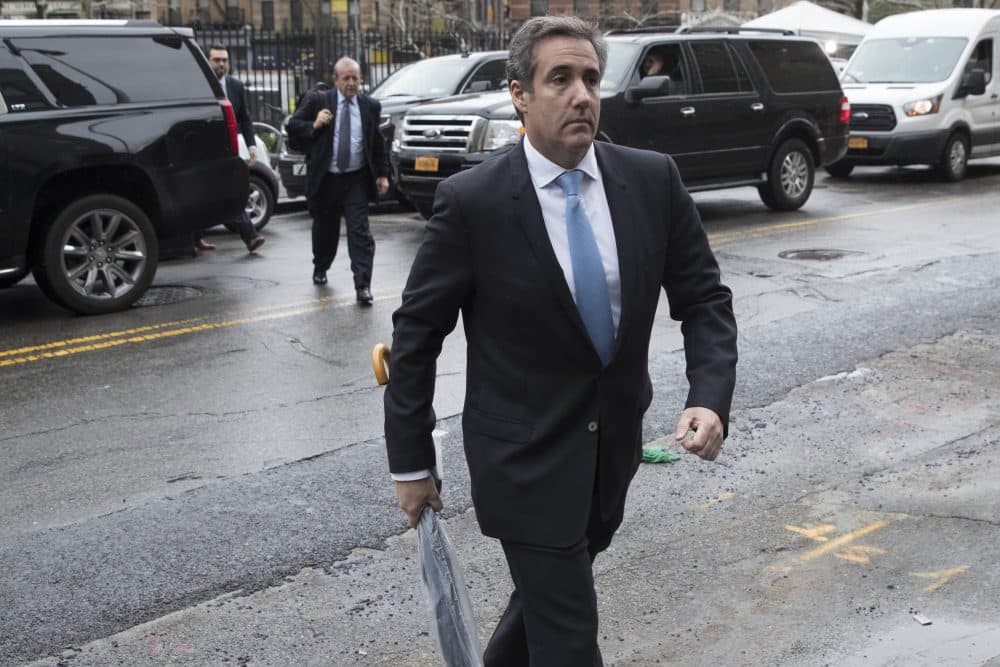 Michael Cohen, President Donald Trump's personal attorney arrives at federal court, Monday, April 16, 2018, in New York. (Mary Altaffer/AP)