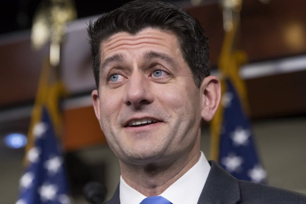 Speaker of the House Paul Ryan, R-Wis., announces he will not run for re-election at the Capitol in Washington, Wednesday, April 11, 2018.  (AP Photo/J. Scott Applewhite)