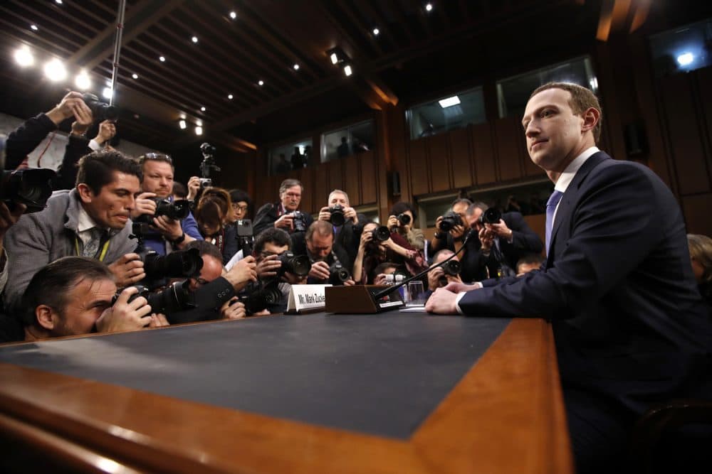 Facebook Chief Executive Mark Zuckerberg appeared before the Senate Commerce and Judiciary committees in April, after Facebook said personal information about 87 million users might have been improperly shared with Crimson Hexagon. (Alex Brandon/AP)
