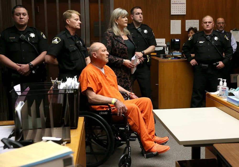 Joseph James DeAngelo, the suspected Golden State Killer, appears in court for his arraignment on April 27, 2018 in Sacramento, Calif. (Justin Sullivan/Getty Images)