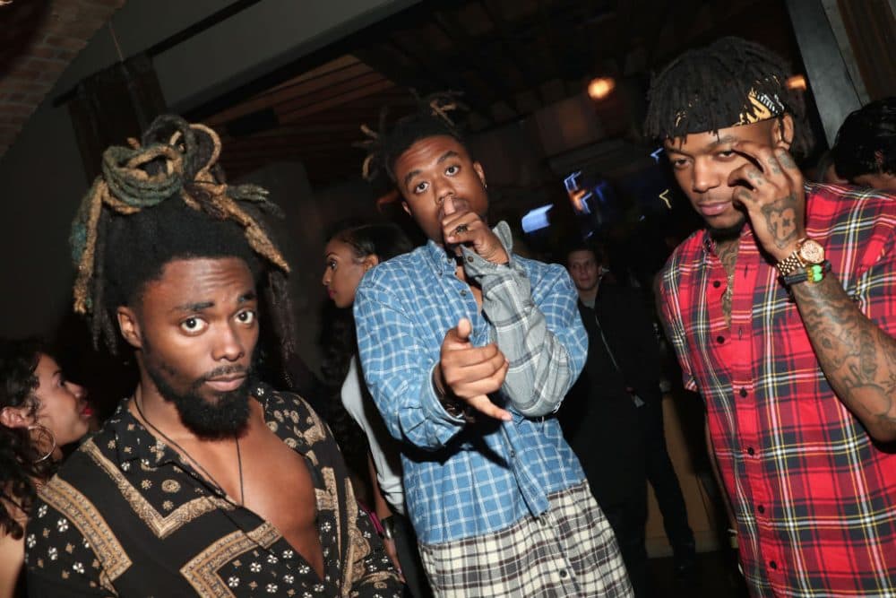 EarthGang (left and center) and J.I.D. attend IGA X BET Awards Party 2017 on June 24, 2017 in West Hollywood, Calif. (Rich Polk/Getty Images for Interscope Records)
