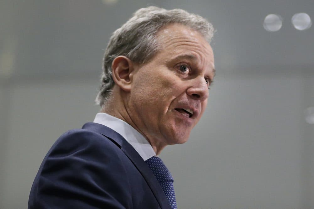 In this Sept. 2017 file photo, New York Attorney General Eric Schneiderman speaks at a news conference in New York. (Seth Wenig/AP)