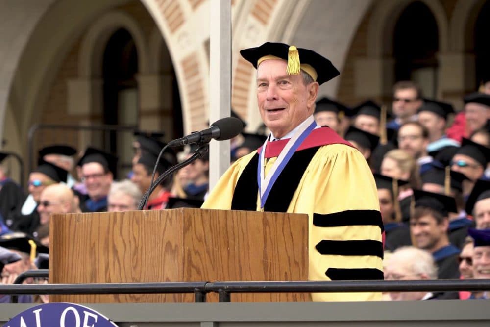 Michael Bloomberg speaking at Rice University in May 2018. (Courtesy Rice University/Youtube)