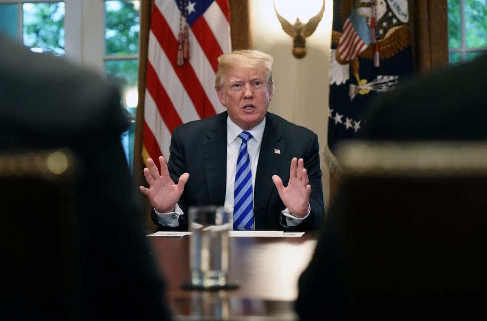 President Trump speaks during a meeting with California leaders and public officials who oppose California's sanctuary policies in the Cabinet Room of the White House on May 16, 2018 in Washington, D.C. (Olivier Douliery-Pool/Getty Images)
