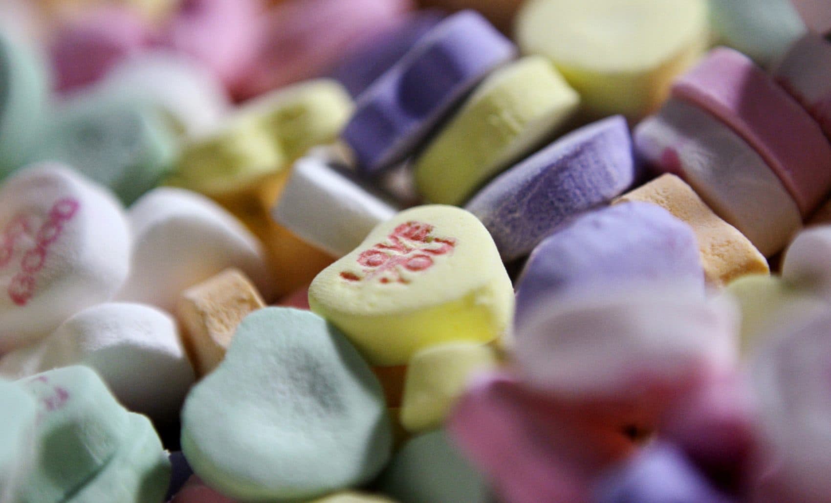 &quot;Sweethearts&quot; candy prior to packaging is seen in this file photo at the now-shuttered New England Confectionery Co. in Revere (Charles Krupa/AP)