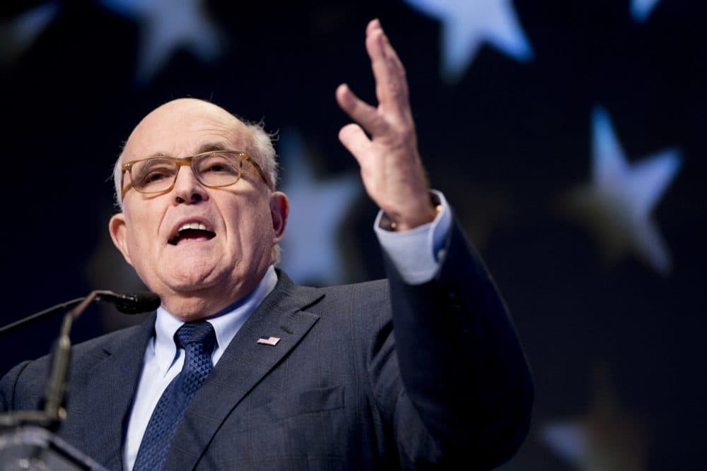 In this May 5, 2018, file photo, Rudy Giuliani, an attorney for President Donald Trump, speaks at the Iran Freedom Convention for Human Rights and democracy in Washington. (Andrew Harnik/AP)