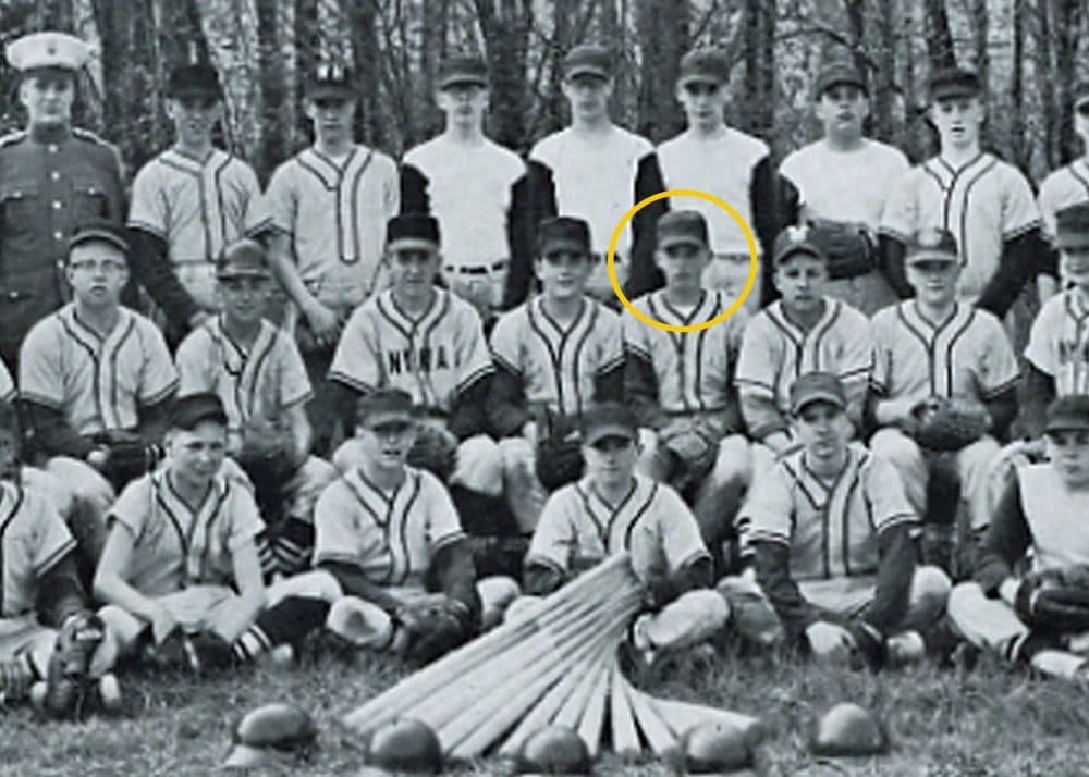 A young Donald Trump (circled) is pictured in the 1961 NYMA baseball team photo. Ilan Fisher is in the top row, third from the left. (Courtesy Ilan Fisher)