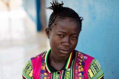 Susan Kellie, 23, stays at the Wellbody Clinic Birth Waiting Homes in Kono, Sierra Leone, on Oct. 10, 2017. (Jon Lascher/Partners In Health
