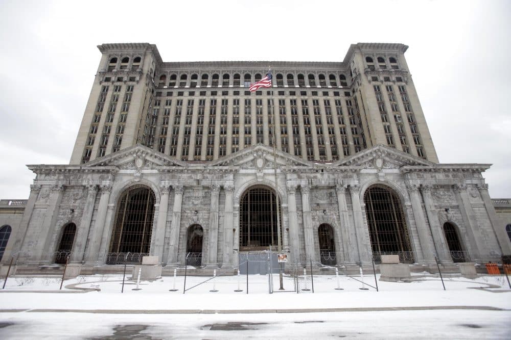 The former Michigan Central Station is seen on Feb. 24, 2013. (J.D. Pooley/Getty Images)