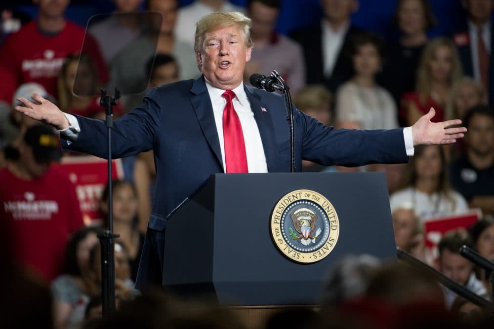 President Trump speaks during a campaign rally for South Carolina Gov. Henry McMaster at Airport High School on June 25, 2018 in West Columbia, S.C. (Sean Rayford/Getty Images)