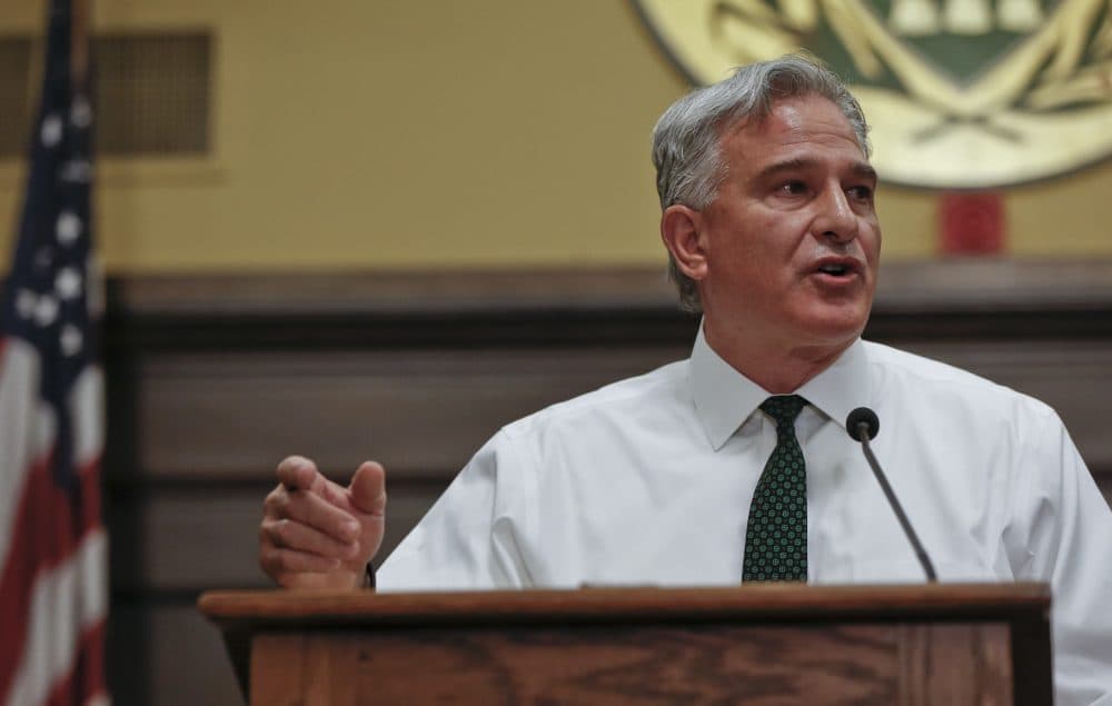 Allegheny county District Attorney Stephen Zappala Jr. talks about the shooting death of Antwon Rose Jr. during a news conference on Wednesday, June 27, 2018 in Pittsburgh. Rose was fatally shot by a police officer seconds after he fled a traffic stop June 19, in the suburb of East Pittsburgh. Zappala said East Pittsburgh police officer Michael Rosfelt will face criminal homicide charges. (Keith Srakocic/AP)