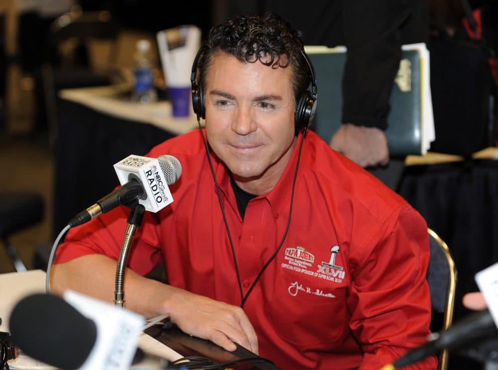 Papa John's Founder, Chairman and CEO John Schnatter looks on at the NFL Media Center, promoting Papa John's Super Bowl XLVII Coin Toss Experience in 2013, in New Orleans. (Jack Dempsey/Invision for Papa John's/AP Images)