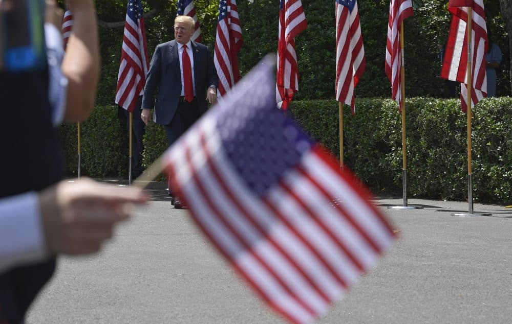 President Trump arrives for a &quot;Celebration of America&quot; event on the South Lawn of the White House in Washington, Tuesday, June 5, 2018. (Susan Walsh/AP)
