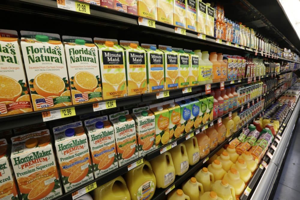 Orange Juice is displayed in a Bentonville, Ark., Wal-Mart Neighborhood Market Thursday, June 4, 2015. (Danny Johnston/AP)