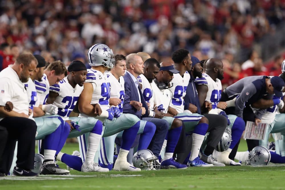 Cowboys executive Stephen Jones is the latest to speak out against NFL players kneeling during the national anthem. (Christian Petersen/Getty Images)