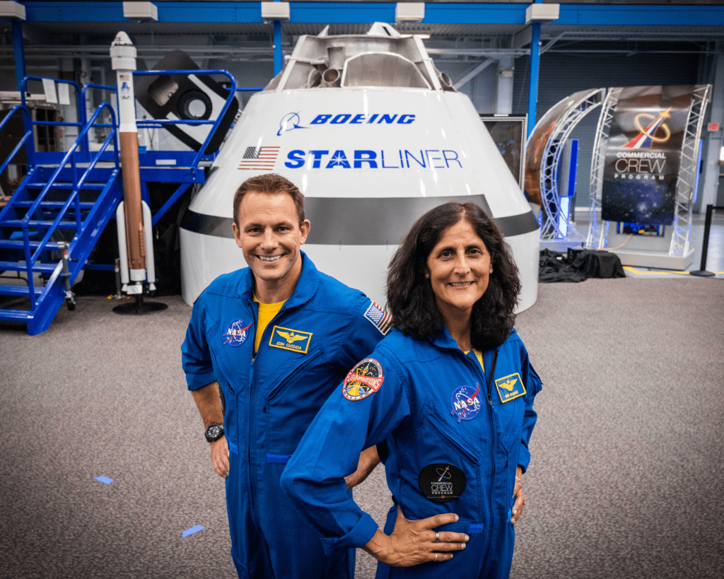 NASA astronaut Sunita Williams and Josh Cassada will be the first astronauts to fly to the International Space Station in Boeing's upcoming commercial capsule. (Courtesy NASA)