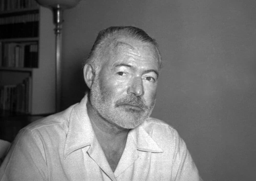 Novelist Ernest Hemingway appears at his country home in San Francisco de Paula near Havana, Cuba on Aug. 21, 1950. (AP Photo)