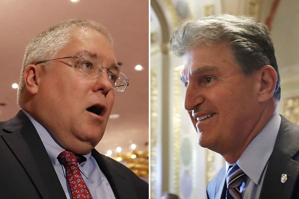 West Virginia Attorney General and Republican Senate candidate Patrick Morrisey (left) and Democratic Sen. Joe Manchin. (Getty Images)