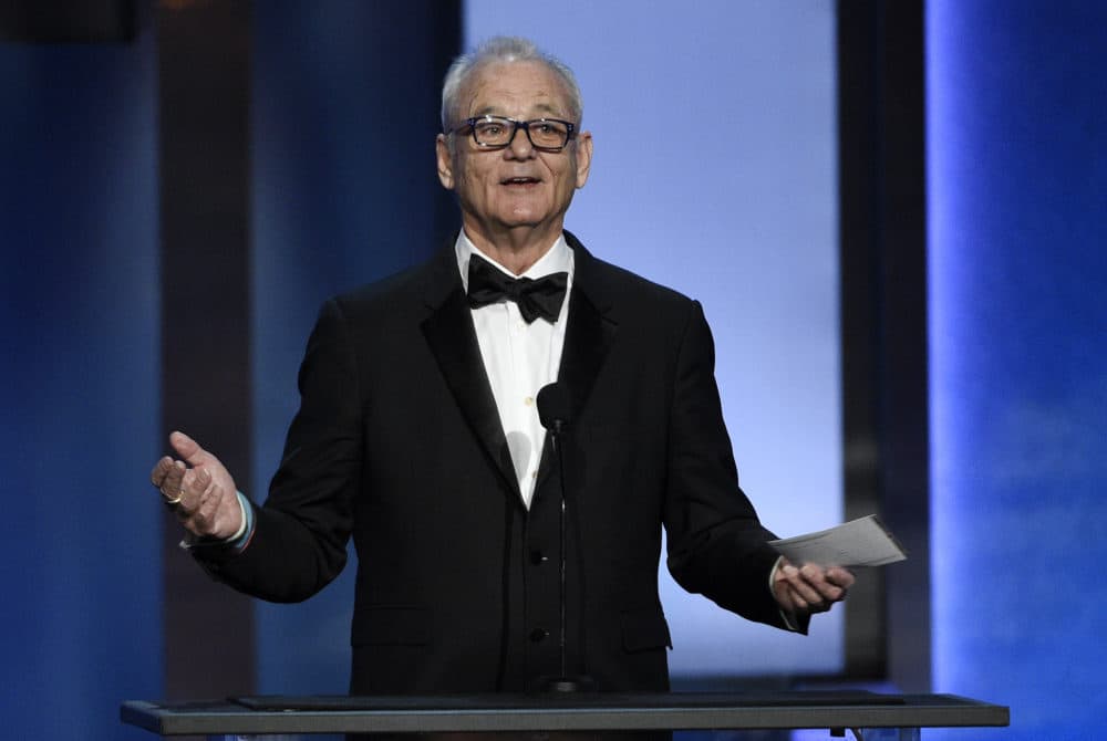 Actor Bill Murray addresses the audience during the 46th AFI Life Achievement Award gala ceremony honoring George Clooney at the Dolby Theatre, Thursday, June 7, 2018, in Los Angeles. (Chris Pizzello/Invision/AP)