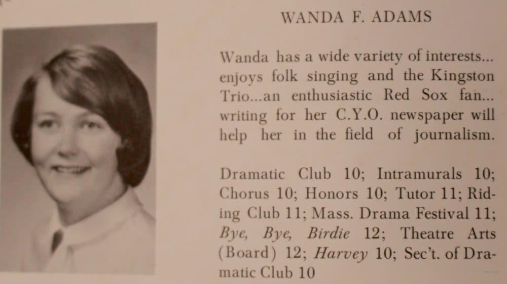 Wanda's high school yearbook page. (Courtesy Wanda Fischer)