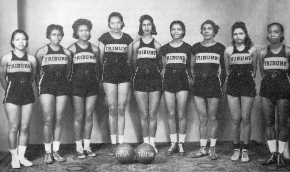 Ora Washington (third from right) won 11 national basketball championships in her career. (Courtesy Philadelphia Tribune, Charles L. Blockson Afro-American Collection)