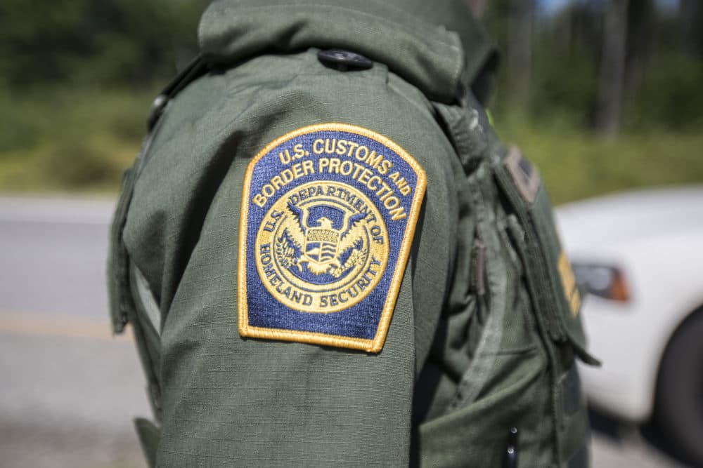 A patch on the uniform of a U.S. Border Patrol agent at a highway checkpoint on Aug. 1, 2018 in West Enfield, Maine. (Scott Eisen/Getty Images)