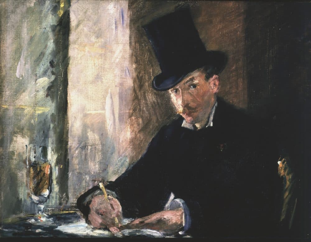 Édouard Manet's &quot;Chez Tortoni,&quot; painted around 1875. Oil on canvas, 26 x 34 cm (10 1/4 x 13 3/8 in.) canvas. (Courtesy Isabella Stewart Gardner Museum)