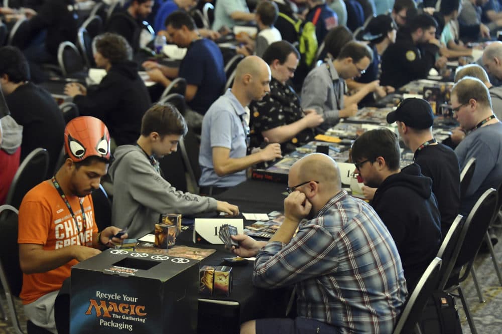 Hundreds of players brought their decks to compete in the Magic: The Gathering Tournament at HASCON the first-ever FANmily event from Hasbro, Inc., on Saturday, Sept. 9, 2017 in Providence, R.I. (Josh Reynolds/AP Images for Hasbro, Inc.)