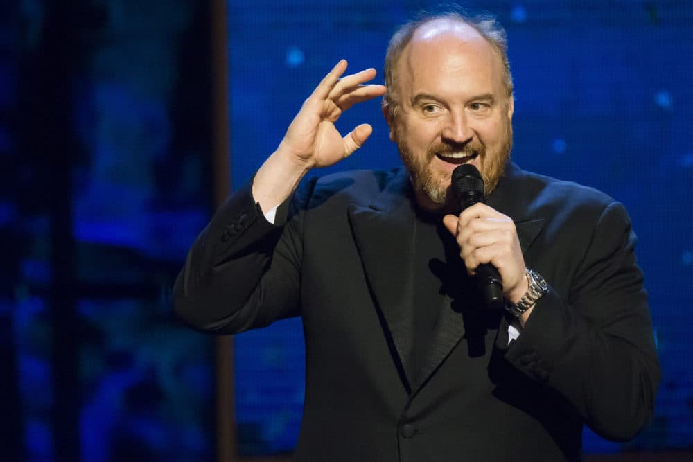 Louis C.K. appears onstage at Comedy Central's &quot;Night of Too Many Stars: America Comes Together for Autism Programs&quot; at the Beacon Theatre on Saturday, Feb. 28, 2015 in New York. (Charles Sykes/Invision/AP)