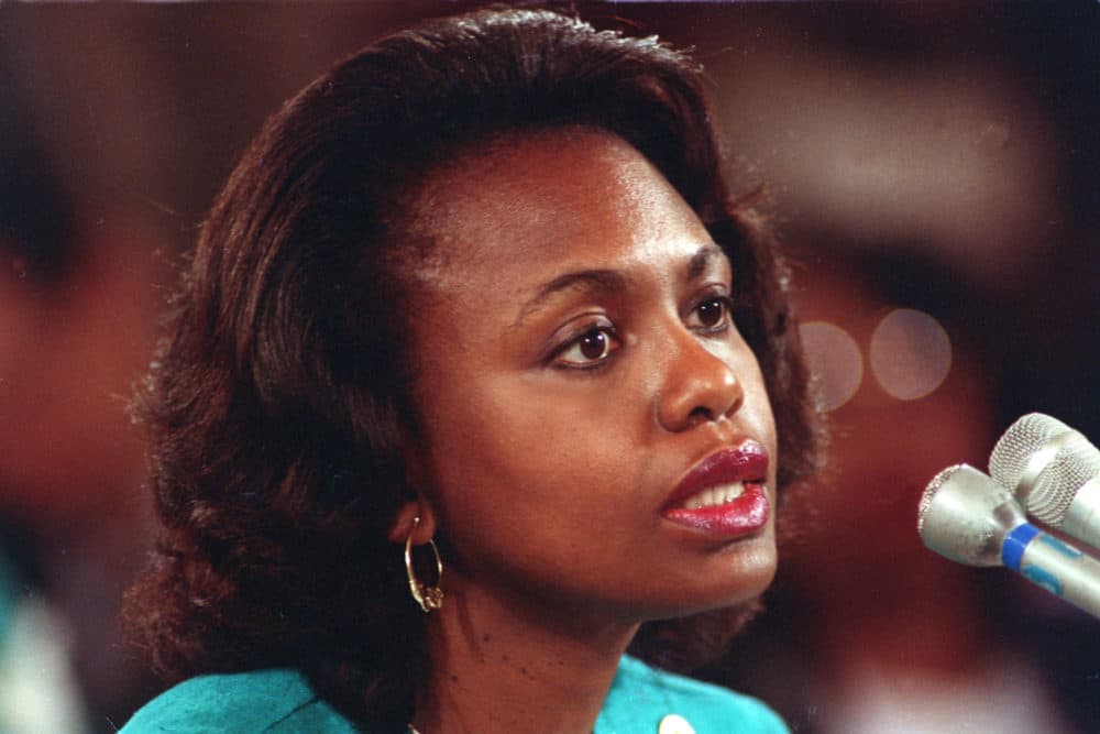 ** FILE**University of Oklahoma law professor Anita Hill testifies before the Senate Judiciary Committee on the nomination of Clarence Thomas to the Supreme Court on Capitol Hill in Washington, D.C., in this Oct. 11, 1991 file photo. Thrust briefly back in the spotlight by biting words in Thomas' new book, Hill now is trying to answer this question: Have things gotten better for women in the workplace? (AP Photo/John Duricka, file)