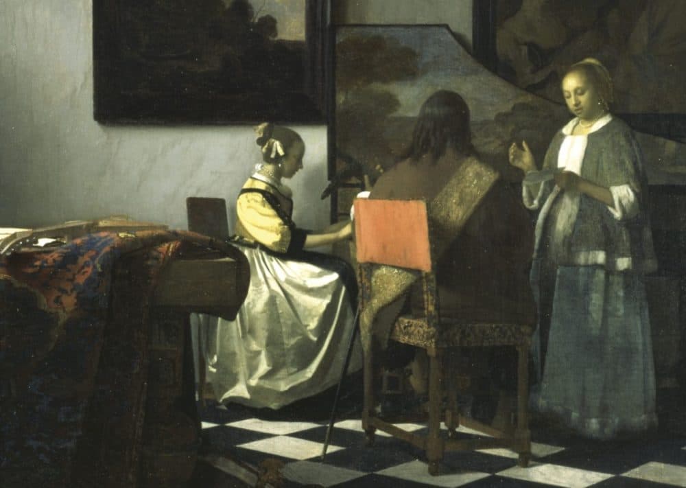 Johannes Vermeer's &quot;The Concert,&quot; painted between 1663-1666. Oil on canvas, 72.5 x 64.7 cm (28 9/16 x 25 1/2 in.) canvas. (Courtesy Isabella Stewart Gardner Museum)