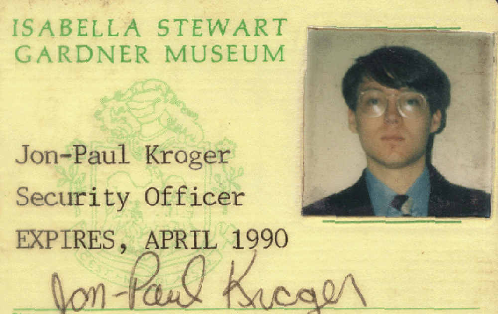 Jon-Paul Kroger's museum ID from 1990. (Courtesy Jon-Paul Kroger)