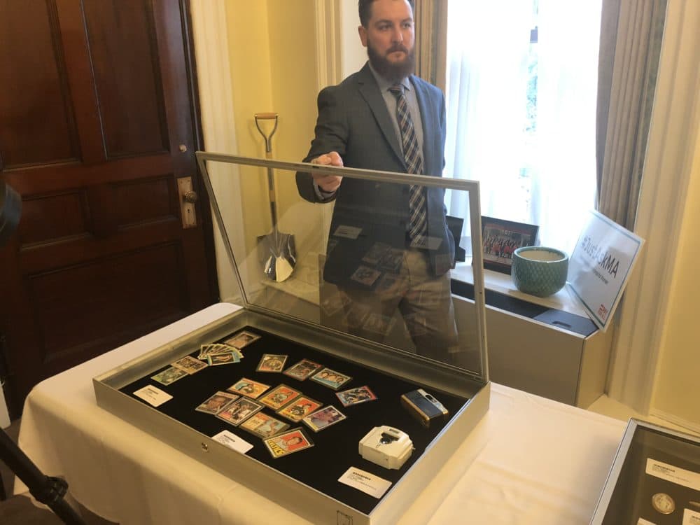 The state treasurer's office on Monday showcased items from the Unclaimed Property Division that will soon be auctioned on eBay. (Chris Triunfo/SHNS)