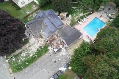 An aerial view of the damaged home in Lawrence where 18-year-old Leonel Rondon was killed due to the gas explosions. (Courtesy National Transportation Safety Board)