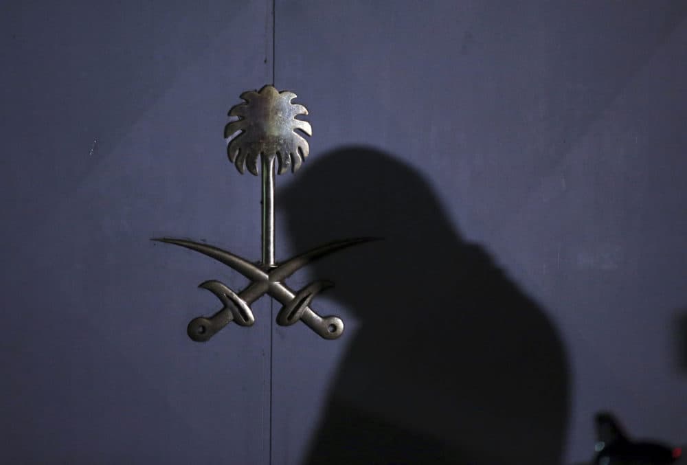 A Turkish forensic officer arrives at the Saudi consulate to conduct a new search over the disappearance and alleged slaying of Saudi writer Jamal Khashoggi, in Istanbul, early Thursday, Oct. 18, 2018. (Emrah Gurel/AP)