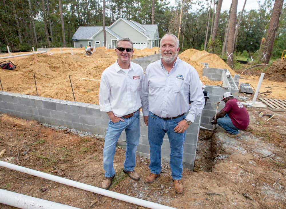 Doug Barton, left, of Barton Construction and Mark Kessler of Kessler Construction. (Mark Wallheiser for Here & Now)