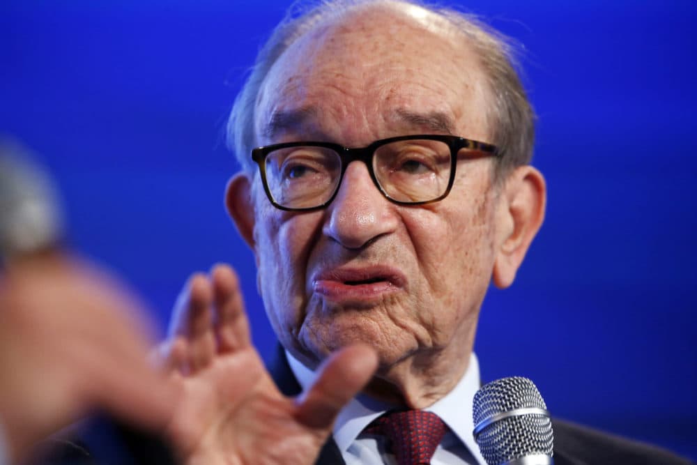 Former Federal Reserve Chairman Alan Greenspan at the 2014 Fiscal Summit organized by the Peter G. Peterson Foundation in Washington, May 14, 2014. (AP Photo)