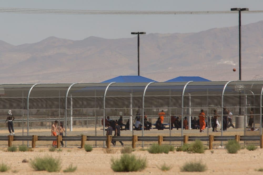 Imprisoned immigrants are seen at the US Immigration and Customs Enforcement Adelanto Detention Facility on September 6, 2016 in Adelanto, Calif. (David McNew/AFP/Getty Images)