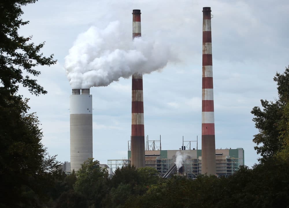 Emissions spew out of a large stack at the coal-fired Morgantown Generating Station on October 10, 2017 in Newburg, Maryland. (Mark Wilson/Getty Images)