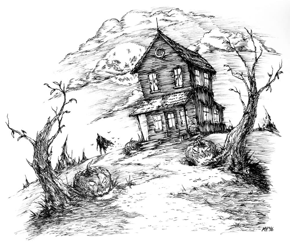 Halloween Haunted House Coloring Page  Draw So Cute